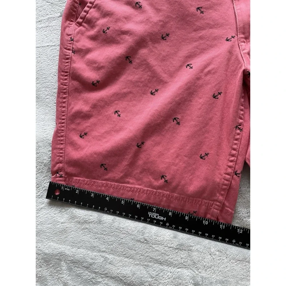 St‎ Johns Bay Shorts Mens 38 Pink Anchor Nautical Preppy Coastal Stretch Chino